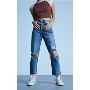 PacSun High Rise Straight Distressed Denim Blue Jeans US Women's 26
